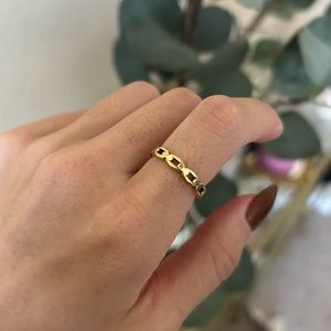 14K Gold plated link ring